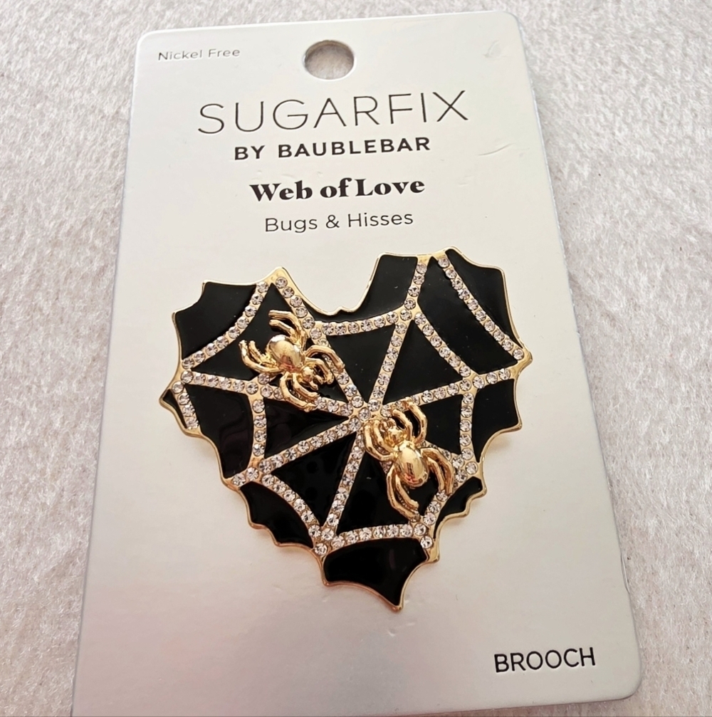 NWT Target exclusive Halloween SUGARFIX by BaubleBar Web of Love Brooch, spider